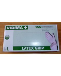 Latex gloves, package of 100 pair, Size "L"