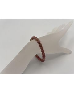 Bracelet, thulite, 6 mm spheres, 1 piece