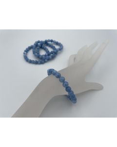 Bracelet, calcite, blue, 8 mm spheres, 1 piece