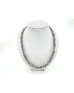 Necklace with 6 mm labradorite spheres with sterling silver lock, 45 cm long, 1 piece