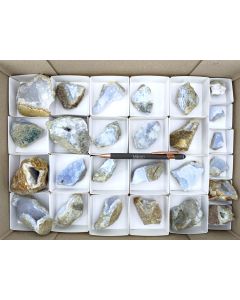 "Blue Lace " Agate xls, druzy; on matrix, Mt. Malosa, Zomba, Malawi; 1 unique flat (394)