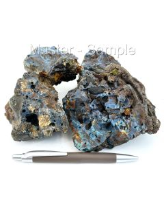 Blue agate (700 year old antic slag) Harz Mtns. Germany, 1 kg