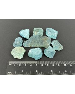 Aquamarine (Beryl); Mzimba, Malawi; 97 g; 1 lot with 9 pieces