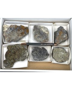 Mixed minerals; Lüderich Mine, Overath, Bergisches Land, Germany; Gerd Tremmel Collection; 1 half size flat; unique piece