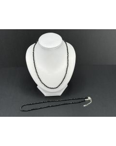 Necklace with 3 mm spinel spheres, facetted, with real silver clasp, 45 cm long, 1 piece
