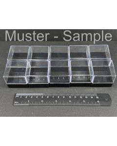 Miniature Box; black, 1 3/8 x 1 3/8 x 1 1/4 inch (40 x 40 x 35 mm); 10 pieces