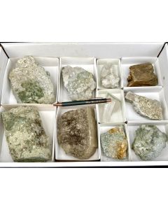 Rock Crystal, Smoky Quartz; Binn Valley, Valais, Switzerland; 1 flat; unique
