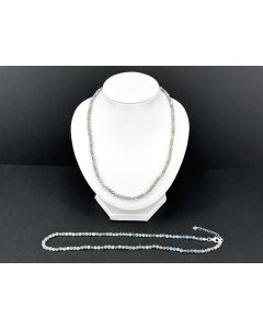 Necklace made of 4 mm faceted labradorite beads, with sterling silver clasp, 45 cm long, 1 piece