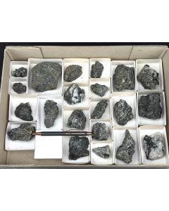 Pyrite xls, Arfvedsonite xln; Sulitjelma, Norway; 1 flat; Unique
(36)
