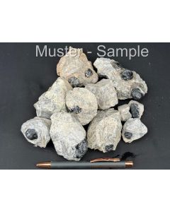 Obsidian "Apache Tears", on matrix; Arizona, USA; 1 kg