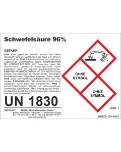 Schwefelsäure 96% 1 l (= 1,84 kg) - Verkauf nur gegen Nachweis an Wiederverkäufer, berufsmäßige Verwender oder öffentliche Forschungs-, Untersuchungs- oder Lehranstalten!