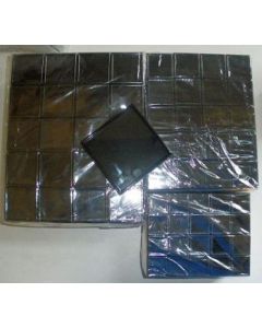 Gemstone Box with glass lid; black, 1 1/2 x 1 1/2 x 3/4 inch (40 x 40 x 20 mm); 30 pcs