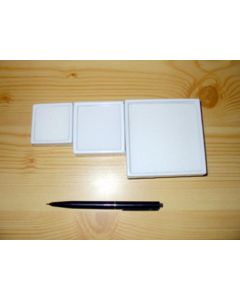 Gemstone Box with glass lid; white, 2 x 2 x 3/4 inch (50 x 50 x 20 mm); 12 pcs