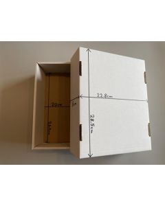 Folding Boxes with lid; half size flat, 10 1/5  x 7 4/5 x 3 1/5 inch (260 x 200 x 80 mm); 100 pcs
