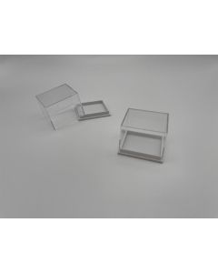 Thumbnail Box, Acrylic Box, T4H; white, 1 1/2 x 1 2/5 x 1 1/4 inch (41 x 35 x 32 mm); 100 pcs