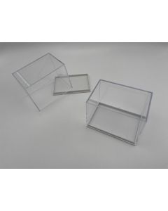 Small Cabinet Box, Acrylic Box, T8E; white, 3 x 2 x 2 1/2 inch (81 x 56 x 62 mm); 5 pcs