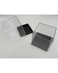 Small Cabinet Box, Acrylic Box, T8F; black, 3 1/4 x 3 1/4 x 3 inch (82 x 82 x 78 mm); 40 pcs