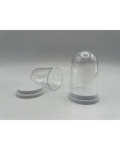 Domed Box; white, large, 1 3/4 x 2 1/2 inch (44 x 68 mm); 10 pcs