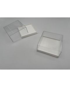 Small Cabinet Box, Acrylic Box, T8GW; white, 3 x 3 x 1 1/2 inch (81 x 81 x 39 mm); 5 pcs