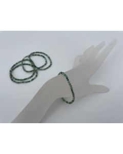Bracelet, emerald (faceted) and real silver sphere, 3 mm spheres, 1 piece