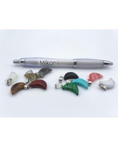 Edelstein Anhänger; Mond, Halbmond, bunt gemischt, ca. 1,8 cm; Partie mit 10 Stück