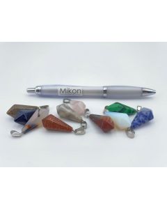 Edelstein Pendelanhänger; längliches Pendel, bunt gemischt, ca. 3 cm; Partie mit 10 Stück