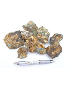 Linarite xx, Caledonite xx etc.(UV - FL active!); Kirki, Greece; 1 kg