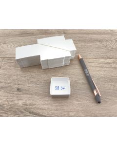 Specimen Fold Up Boxes SB 54; 1 1/2 x 1 1/2 x 3/4 inch (41 x 41 x 18 mm); 4,000 pcs, fit 54 per flat