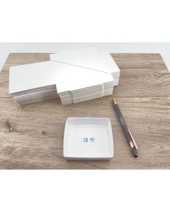 Specimen FoldUp Boxes SB 15; 3 x 3 1/2 x 1 1/4 inch (75 x 87.5 x 33 mm); 1,600 pcs, fit 15 to a flat. This is a full carton