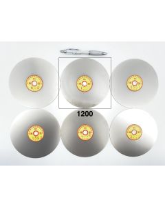 Diamond lap; 6" (15 cm), grain 1200, 1/20" (1.2 mm) thickness, 1/2" (12.7 mm) mount; 1 piece