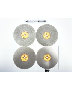 Diamond lap; 6" (15 cm), grain 180, approx. 1/20" (1.2 mm) thickness, 1/2" (12.7 mm) mount; 1 piece