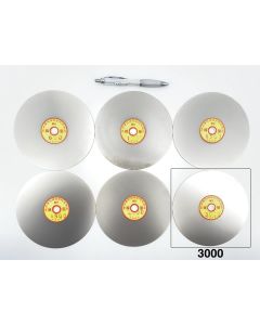 Diamond lap; 8" (20 cm), grain 3000, approx. 1/20" (1.2 mm) thickness, 1/2" (12.7 mm) mount; 1 piece