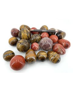 Polierte Kugeln und Eier; versch. Gesteine, Südafrika; 1 kg