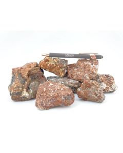 Andradite, garnet; skarn, with green amphibole, Namibia; 1 kg