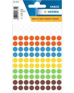 Aufklebepunkte, mehrfarbig, 8 mm Durchmesser, 1 kleine Packung