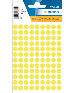 Aufklebepunkte, leuchtend-gelb, 8 mm Durchmesser, 1 kleine Packung