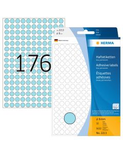 Aufklebepunkte, blau, 8 mm Durchmesser, 1 Packung