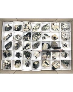 Aegirin xx, Feldspat xx; auf Matrix; Mt. Malosa, Zomba, Malawi; 1 Steige, Unikat (241)
