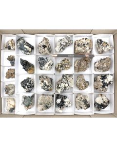 Aegirine, Zircon, Xenotime etc. xx; on matrix, partly UV-active; Mt. Malosa, Zomba, Malawi; 1 unique flat