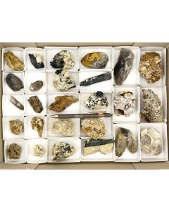 Aegirine xls, Zircon xls, Smoky Quartz xls; Mt. Malosa, Zomba, Malawi; 1 unique flat (551)