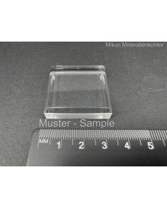 Acrylsockel; 3,1 x 3,1 x 0,9 cm; klar; geschliffene Seiten; 10 Stück  