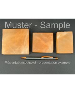 Selenite, Gypsum, Alabaster; sawn slabs (mix), orange, Midelt, Morocco; 1 kg
