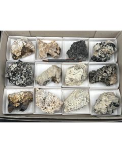 Aegirine, zircon, feldspar, smoky quartz xls; Mt. Malosa, Zomba, Malawi; 1 flat; unique