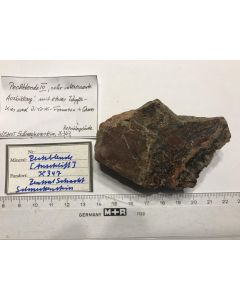 Uraninite - polished piece; 347 mine, Schneckenstein, Sachsen, Germany; Scab; unique piece
