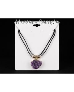Kette mit Amethyst Druse; in goldfarbener Metallfassung; 1 St&uuml;ck