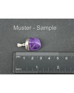 Amethyst Trommelstein Anhänger; Echtsilber-Fassung; 1 Stück