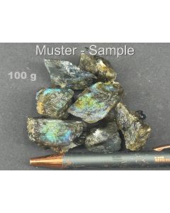 Labradorit; Ft. Dauphin, Madagaskar; 100 g