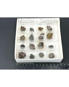 Topas, Pseudobrookit etc. xx; &Uuml;dersdorf, Eifel, Deutschland; 16 Micromounts; 1 Partie