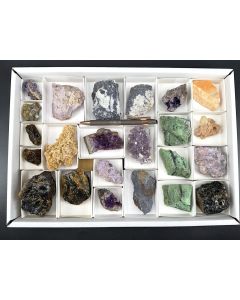 Bunte Ladenmineralien; verschiedene Mineralien; 1 Steige; Unikat