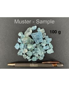 Aquamarin; Edelsteinqualität (Top!); Malawi; 100 g